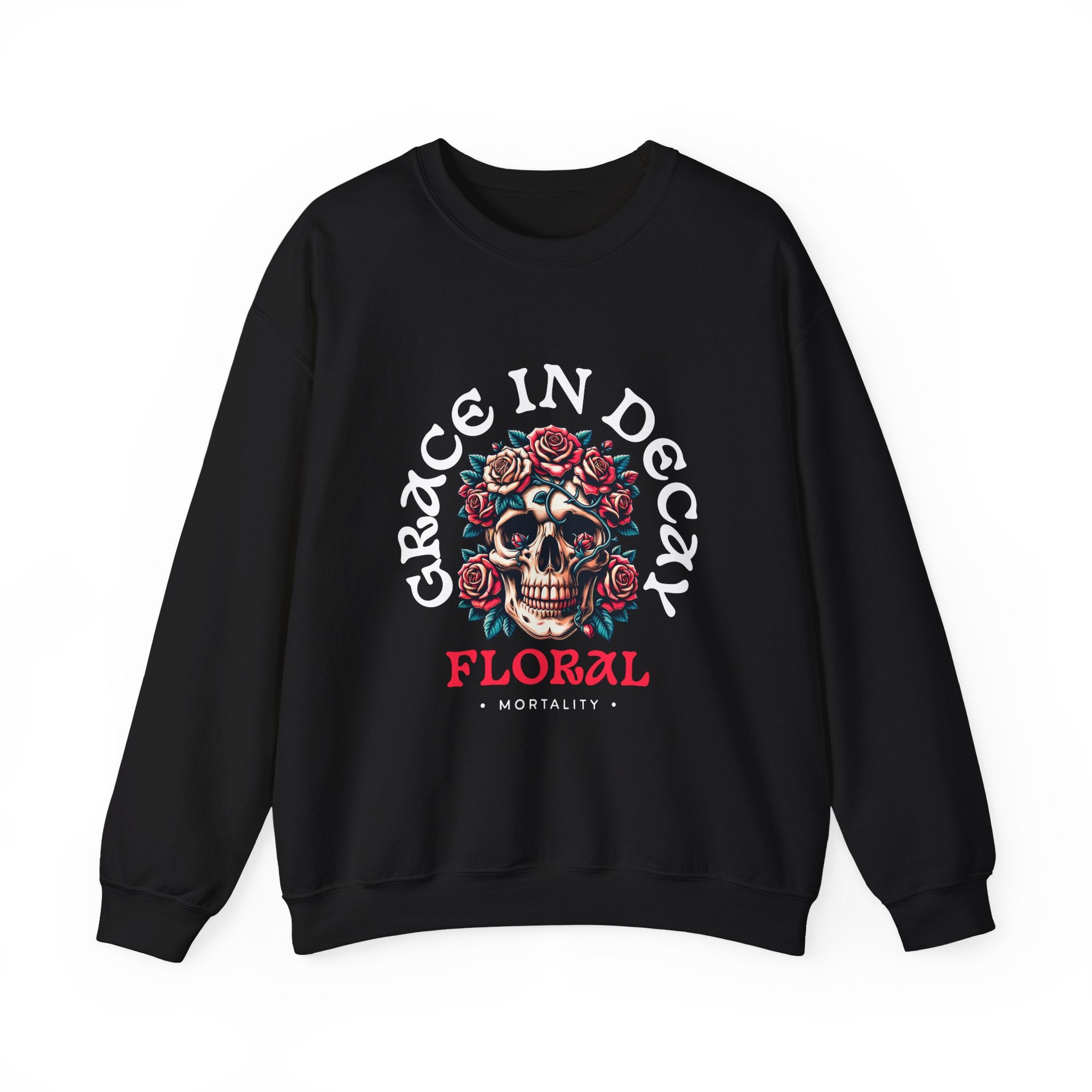 Floral Skull Sweatshirt - Shirt Cave
