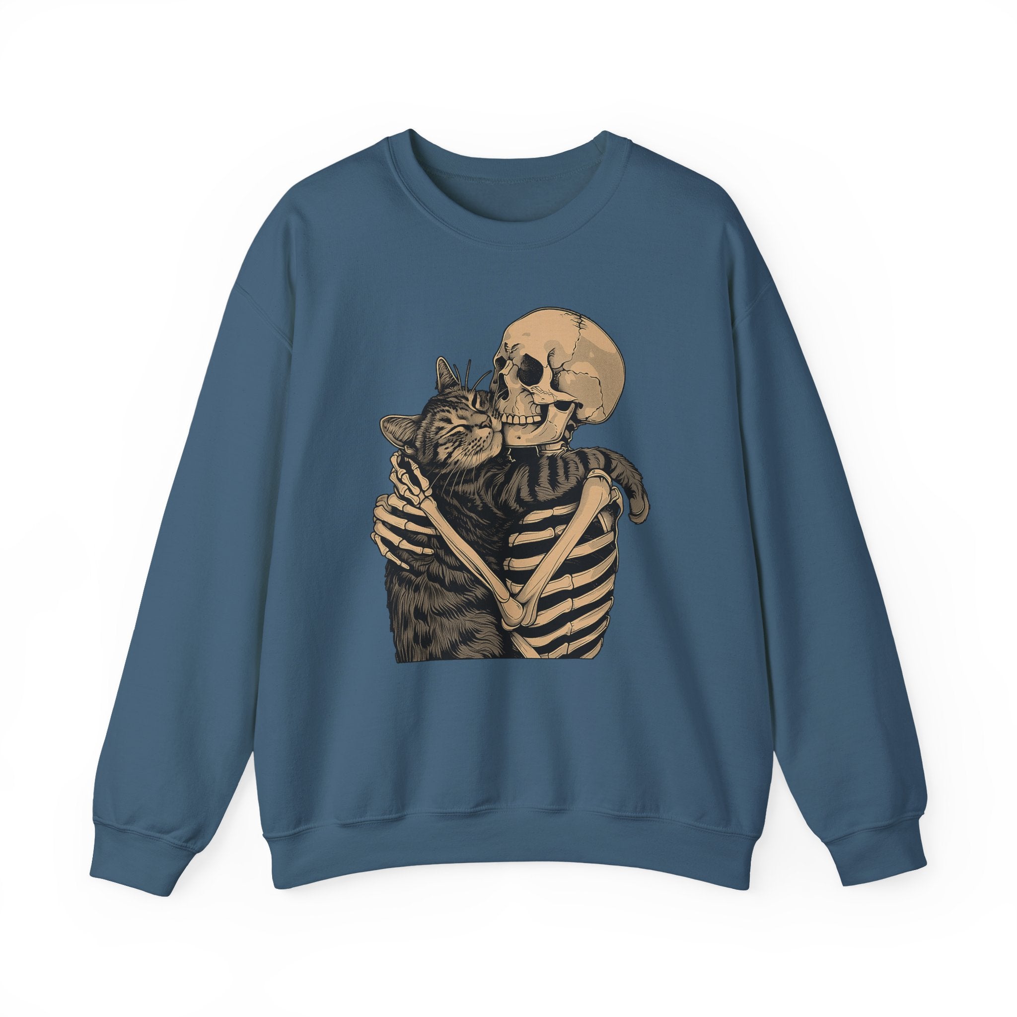 Skeleton & Cat Love Sweatshirt - Shirt Cave
