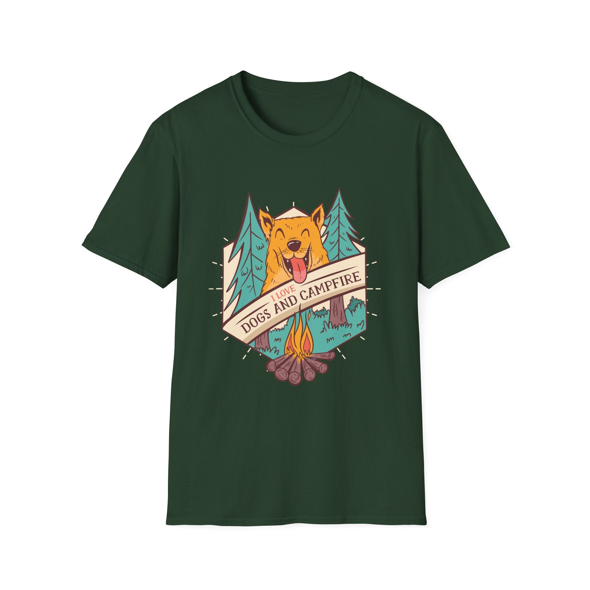 I Love Dogs and Campfire T-Shirt - Shirt Cave