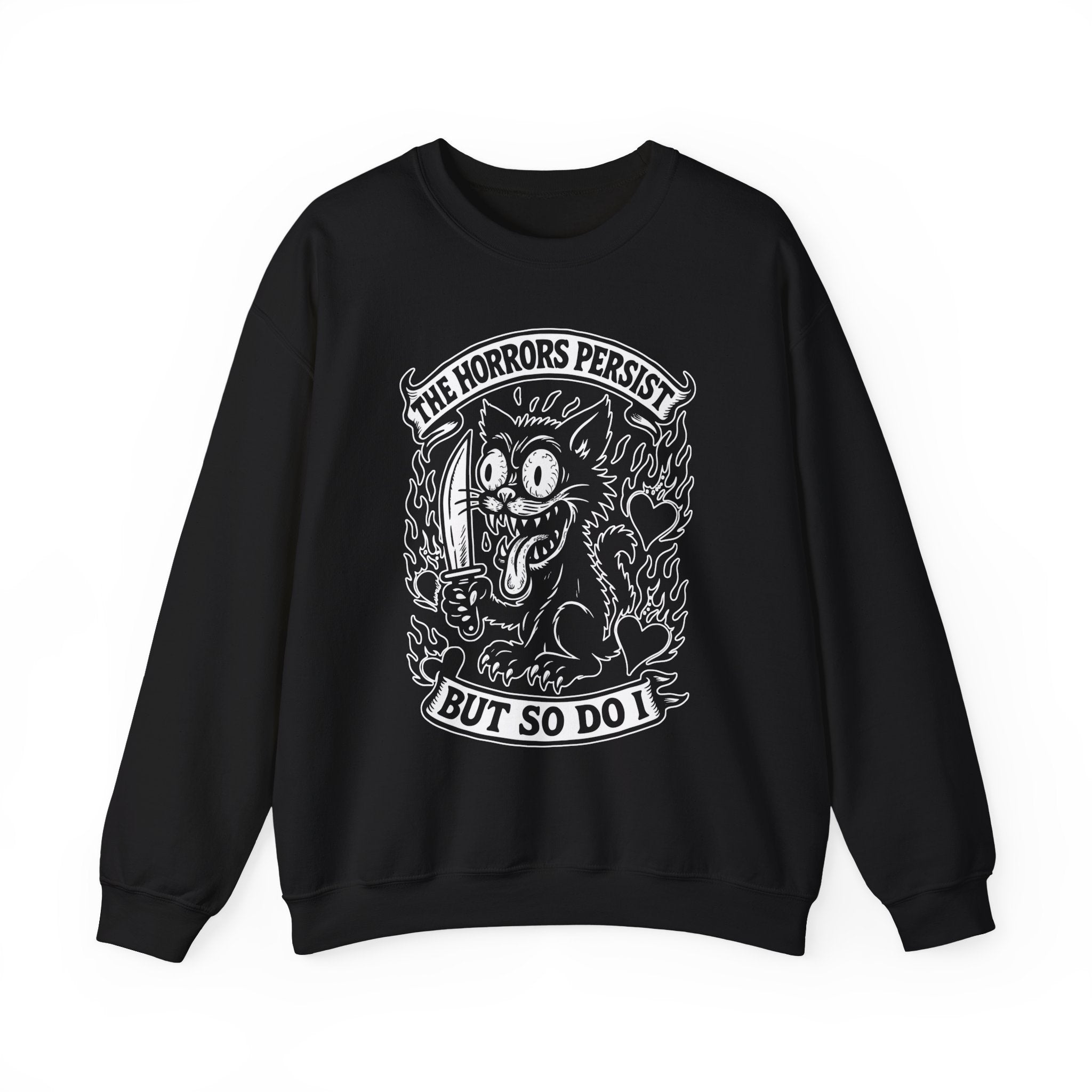 The Horrors Persist But So Do I Sweatshirt Black - Shirt Cave