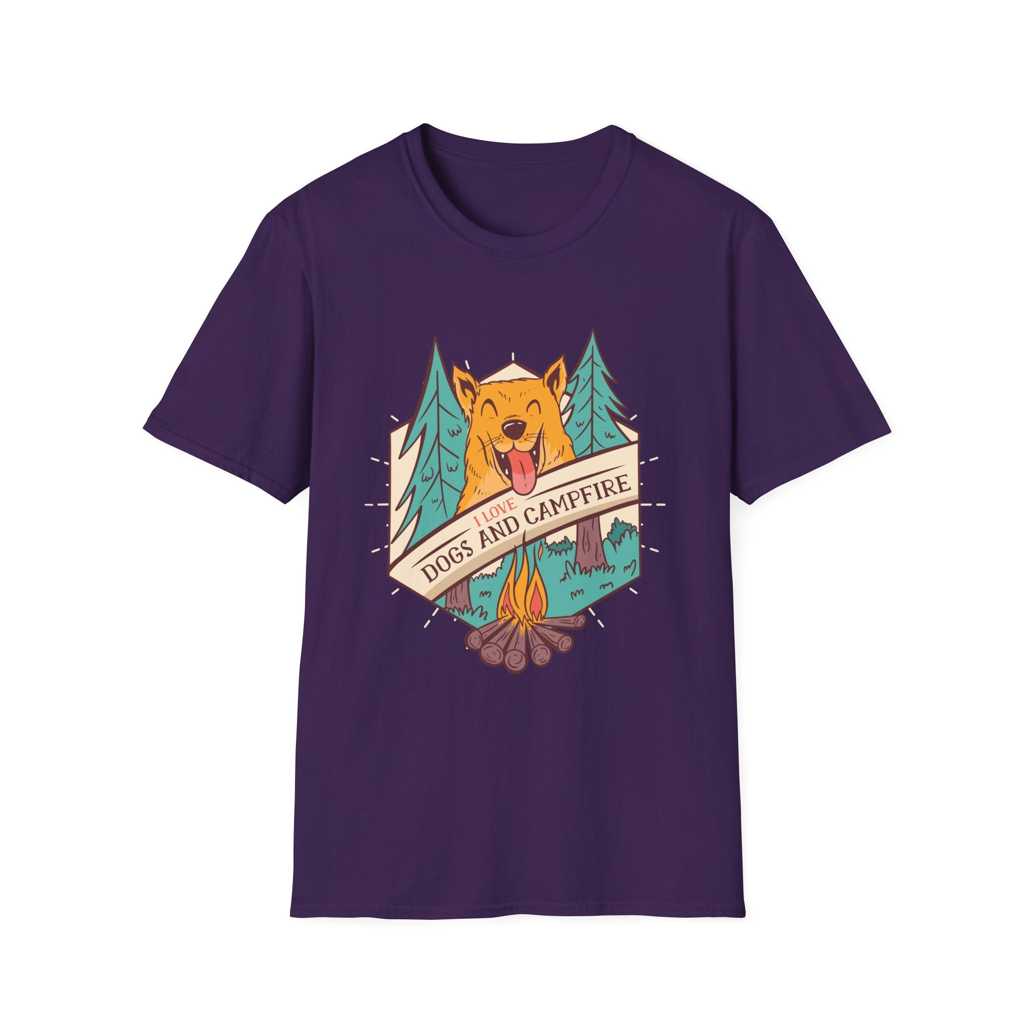 I Love Dogs and Campfire T-Shirt - Shirt Cave