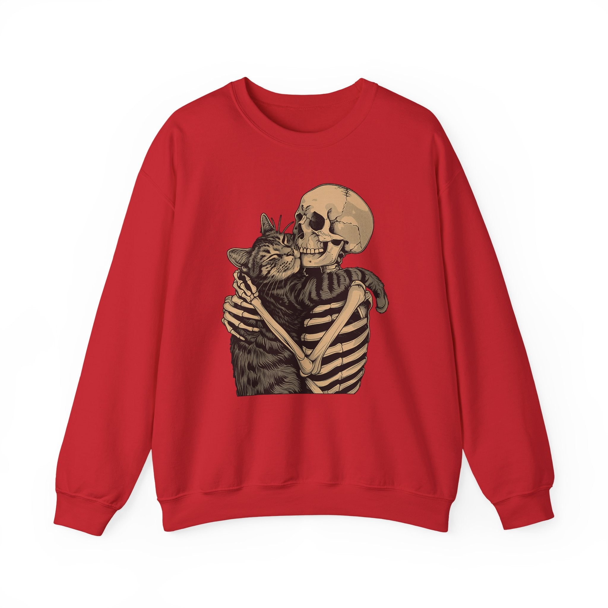 Skeleton & Cat Love Sweatshirt - Shirt Cave
