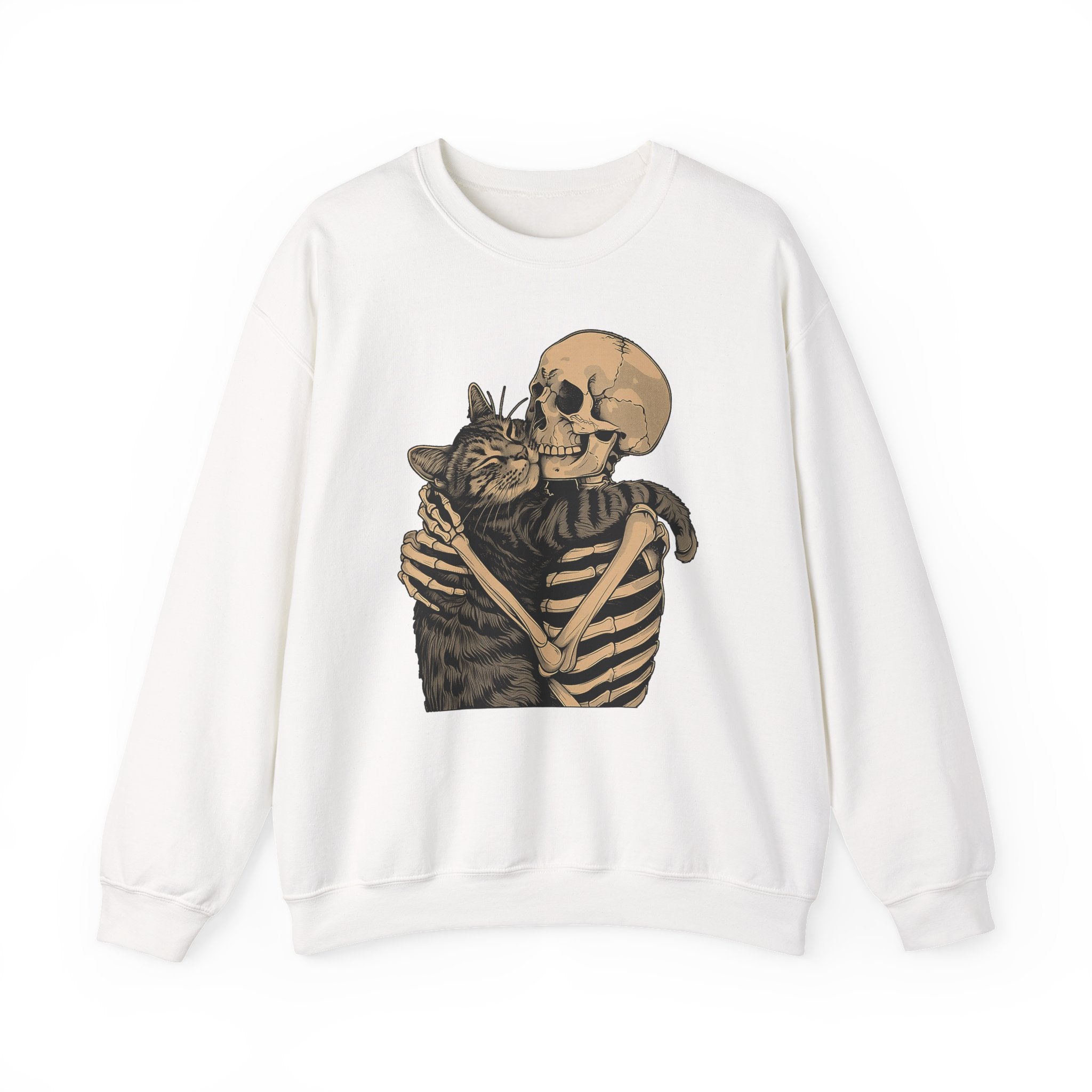 Skeleton & Cat Love Sweatshirt - Shirt Cave
