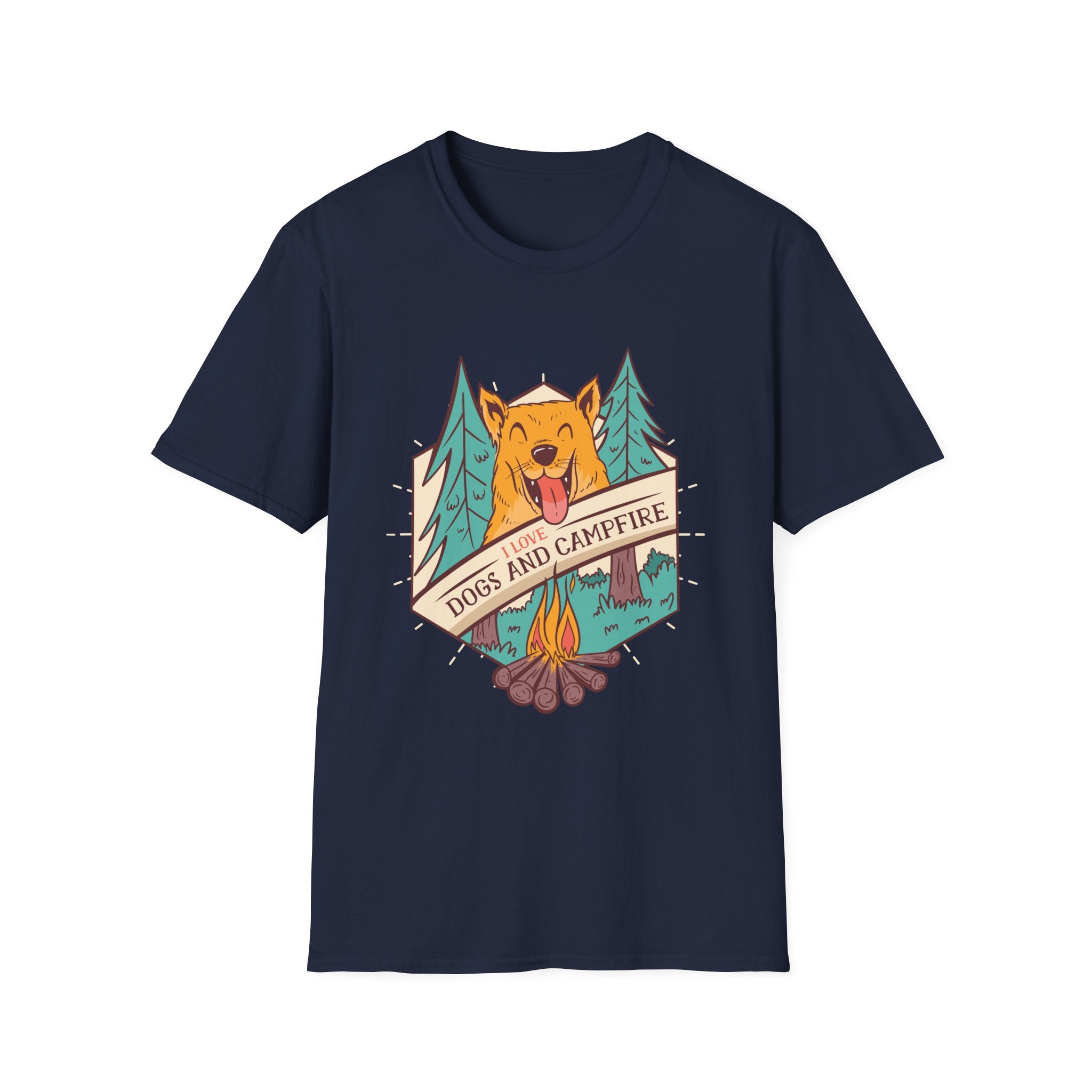 I Love Dogs and Campfire T-Shirt - Shirt Cave
