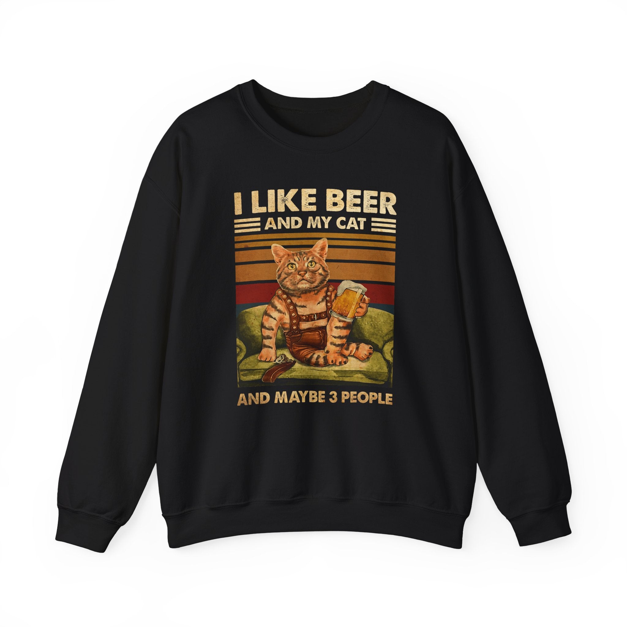 I Like Beer and My Cat Sweatshirt - Shirt Cave
