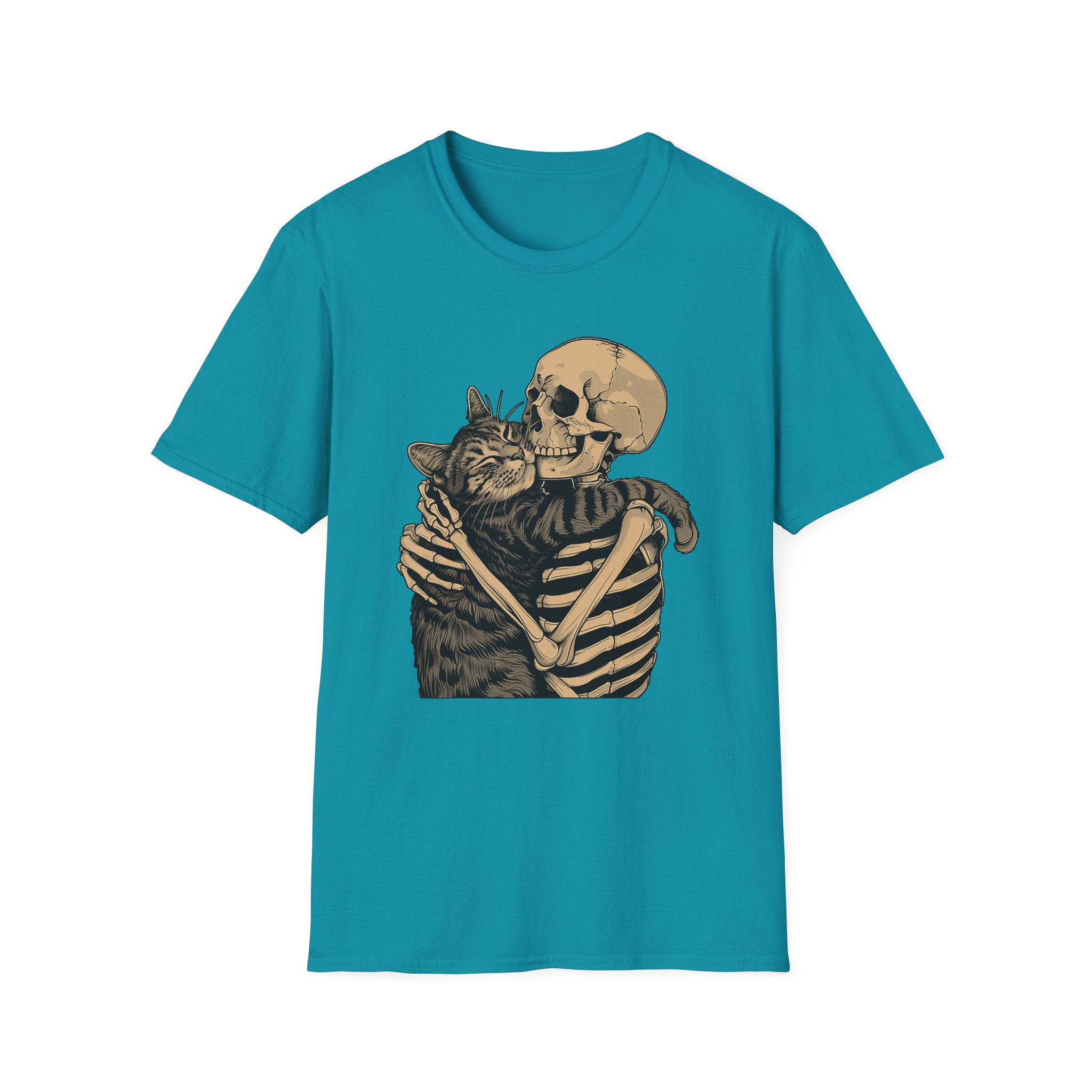 Skeleton & Cat Love T-Shirt - Shirt Cave