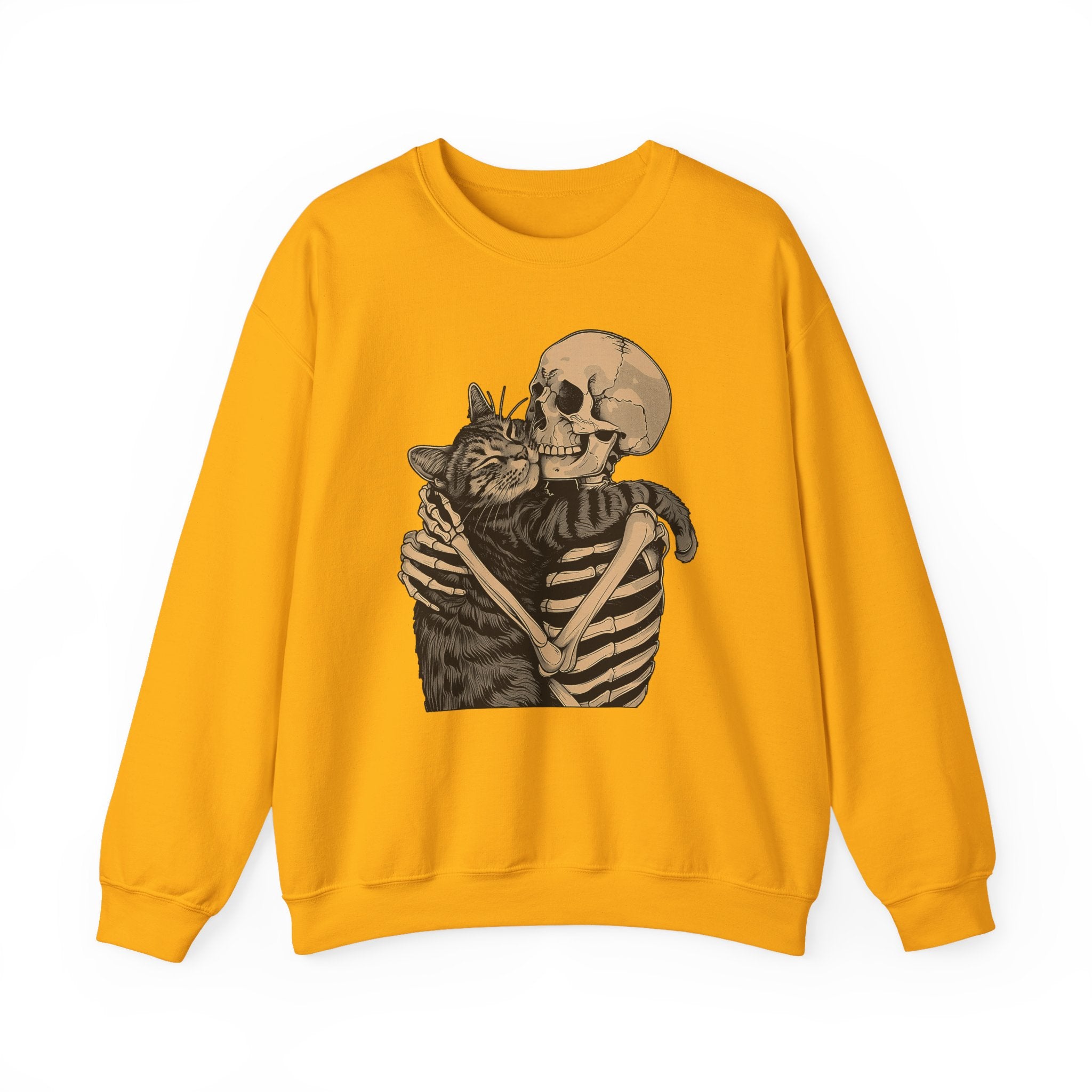 Skeleton & Cat Love Sweatshirt - Shirt Cave