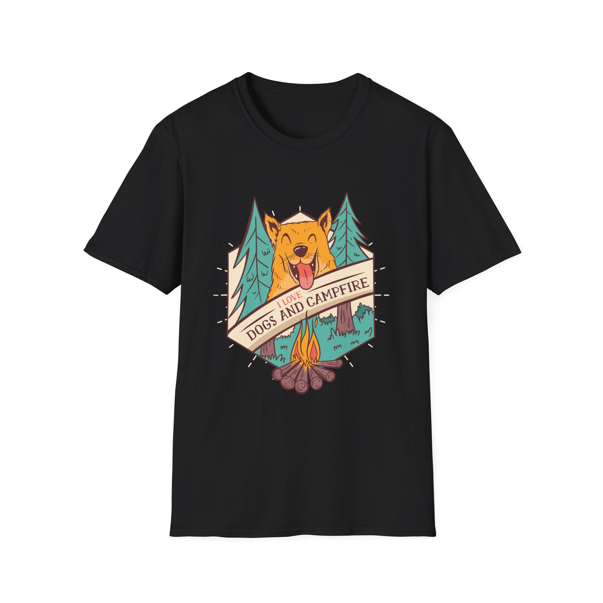 I Love Dogs and Campfire T-Shirt - Shirt Cave