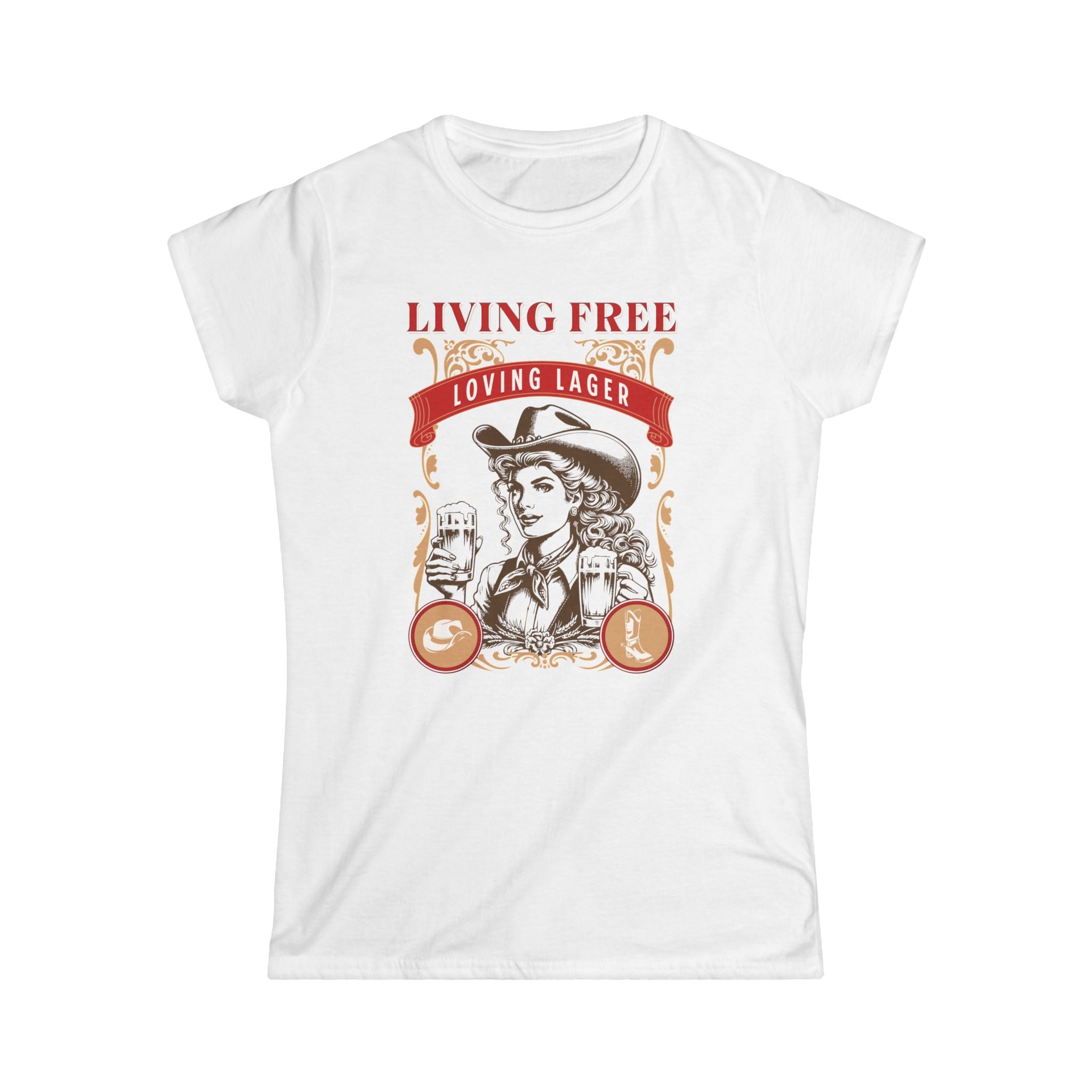 Living Free, Loving Lager Women's T-Shirt - Shirt Cave