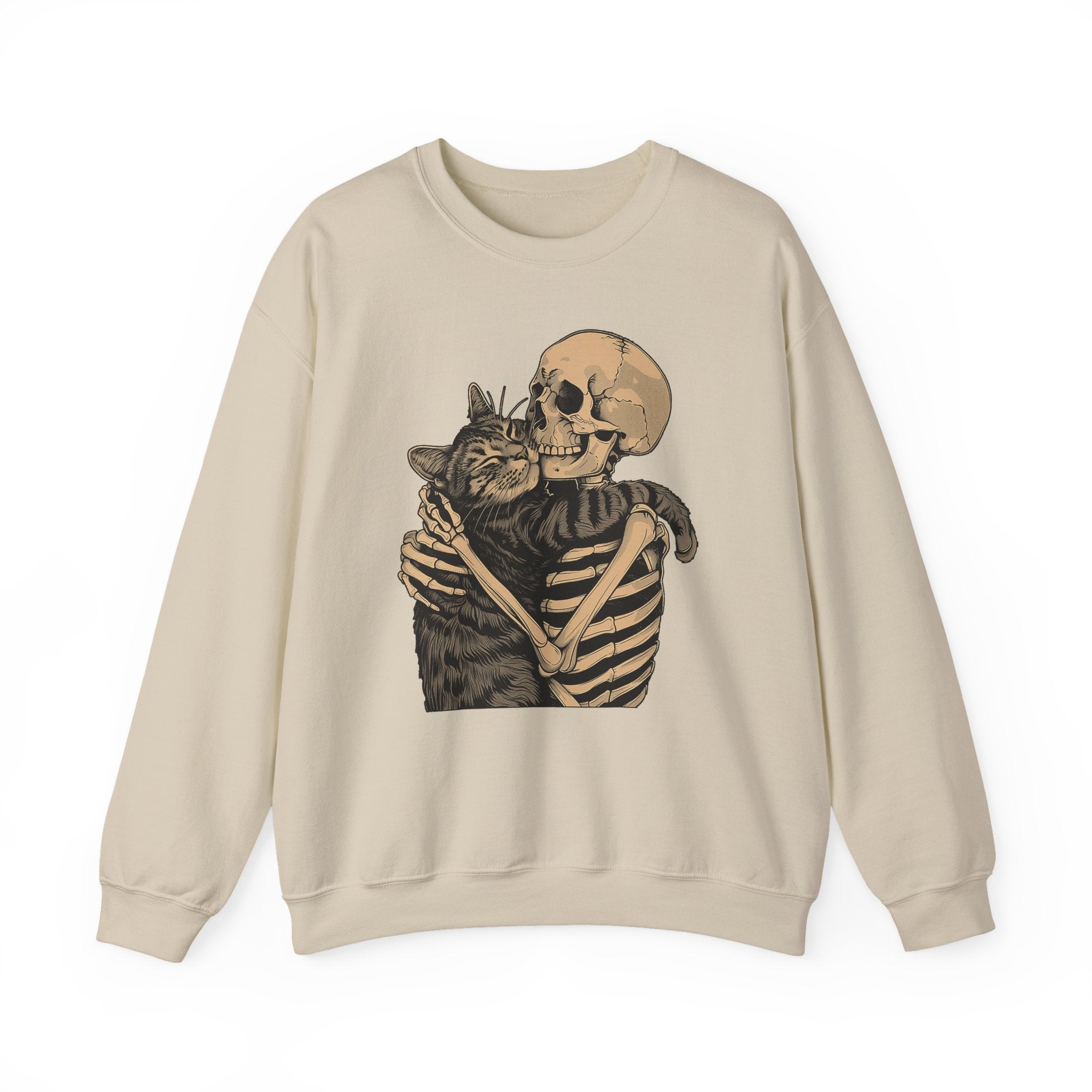 Skeleton & Cat Love Sweatshirt - Shirt Cave
